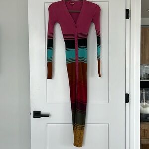 STAUD Colorblock Sweater Dress